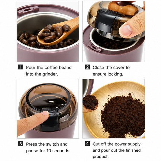 200W Electric Coffee Grinder 300ml – Multi-Purpose Coffee, Spice & Nut Grinder