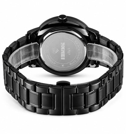 SMAIER Men’s Luxury Sport Watch – Alloy Wheel Design Black Metal Strap