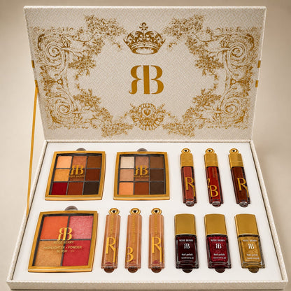 Rose Berry Luxury Makeup Gift Set – Eyeshadow, Lip Color, Blush & Nail Polish