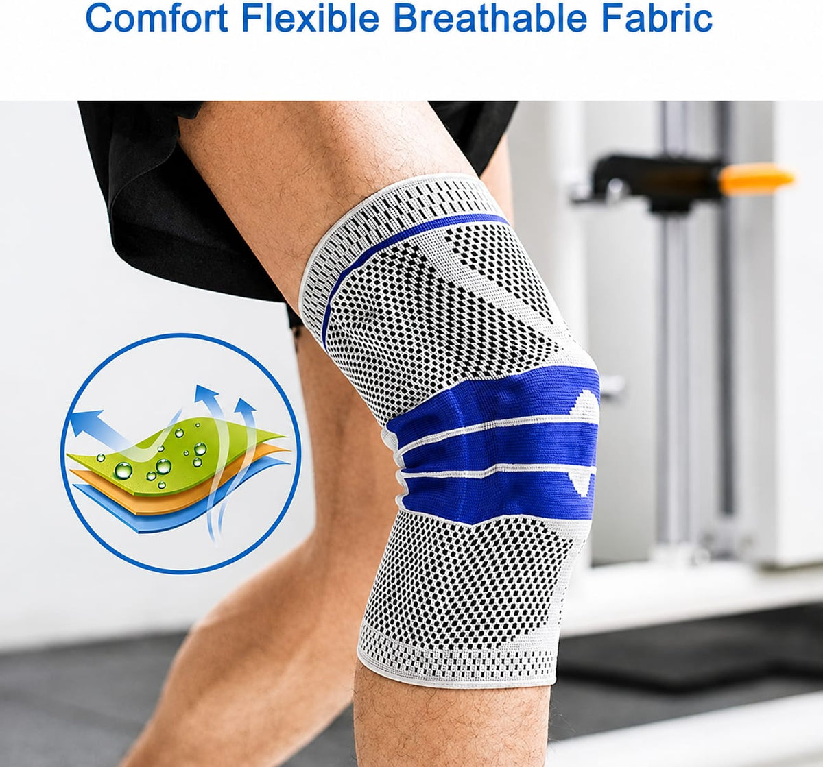 Medical Grade Knee Brace for Men & Women – Compression Support Sleeve with Gel Padding
